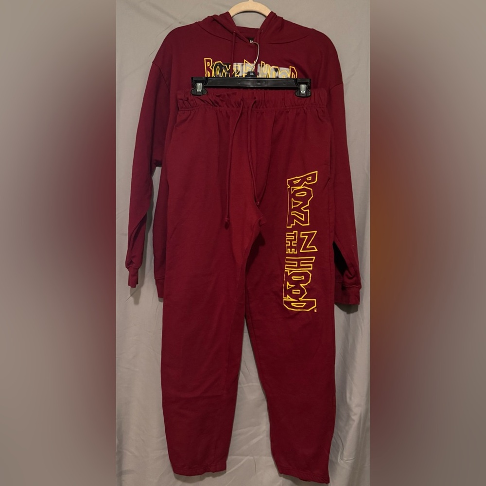 Boyz N The Hood Burgundy Hoodie and Joggers Set